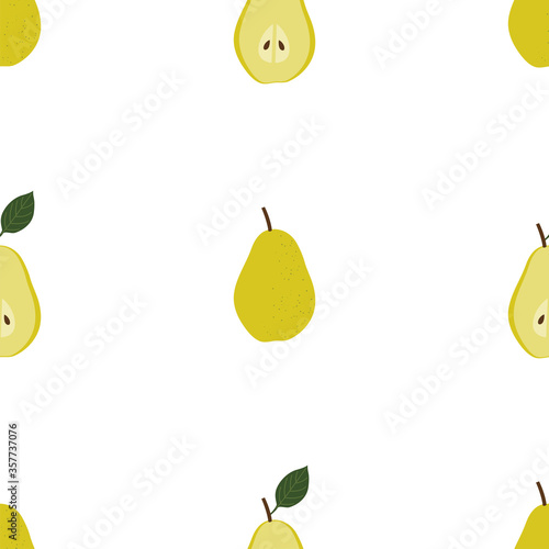 Pear. Colored Seamless Vector Patterns