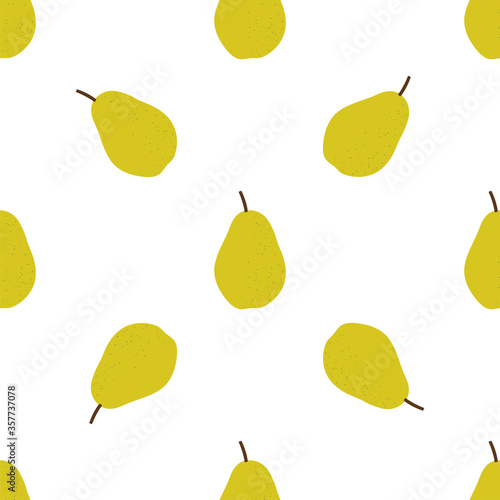 Pear. Colored Seamless Vector Patterns