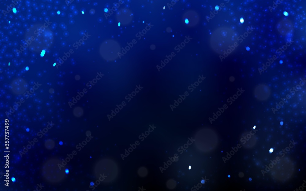 Dark BLUE vector background with beautiful snowflakes.