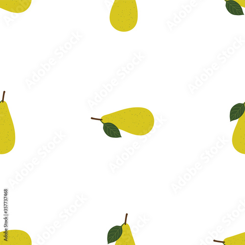 Pear. Colored Seamless Vector Patterns