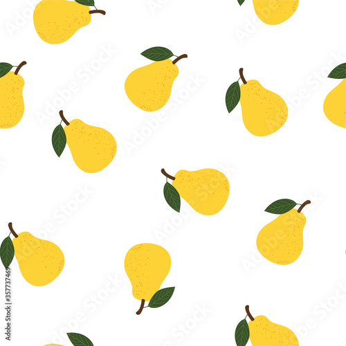 Pear. Colored Seamless Vector Patterns