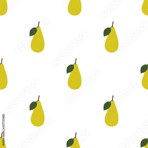 Pear. Colored Seamless Vector Patterns