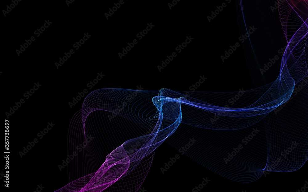 Dark abstract background with a glowing abstract waves Dark abstract background with a glowing abstract waves