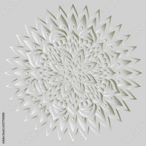 Mandala pattern white 3D gradient good mood