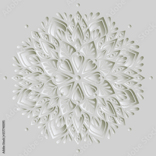 Mandala pattern white 3D gradient good mood