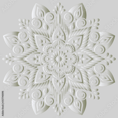Mandala pattern white 3D gradient good mood