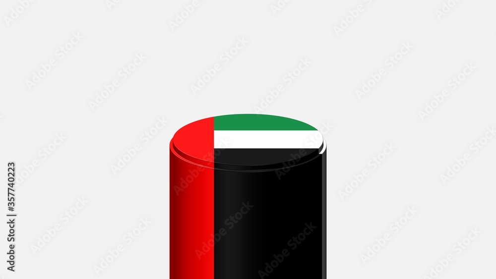 3D CYLINDER SHAPE NATIONAL FLAG : Arab Emirates 3D CYLINDER SHAPE NATIONAL FLAG : Arab Emirates