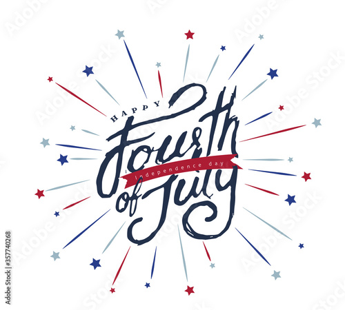 Independence day USA banner template .4th of July celebration poster template.fourth of july calligraphy vector illustration .