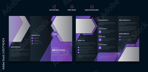Trifold brochure design. Corporate business brochure template. Services, Marketing, Company flyer brochure leaflet.  Vector Design 