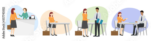 Woman having a job interview. Recruitment.