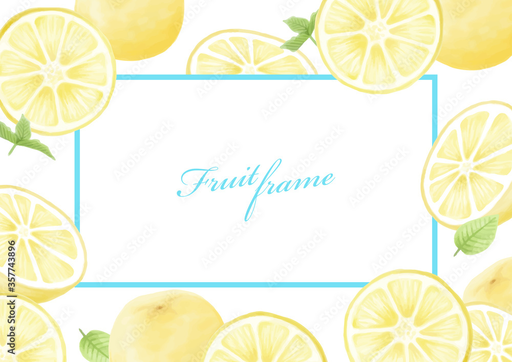 夏 フルーツ グレープフルーツ レモン オレンジ イラストセット Stock Vector Adobe Stock