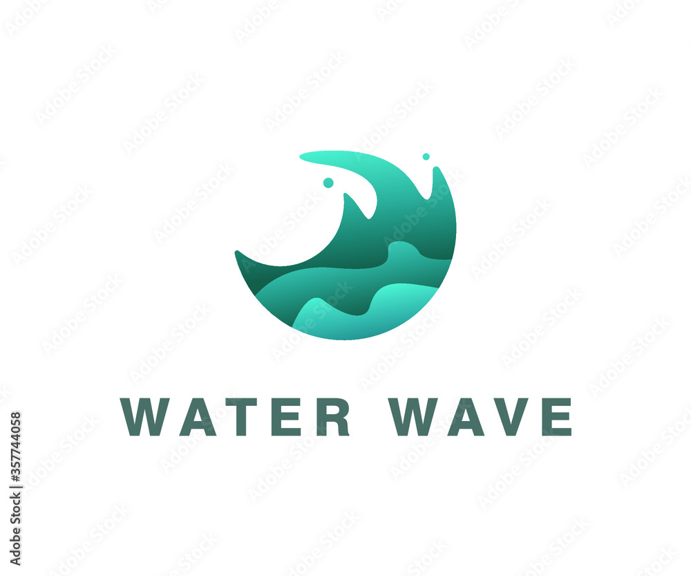 Obraz premium Water Wave logo vector template element