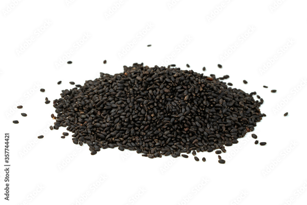 Hairy basil seeds isolated on white background Hairy basil seeds isolated on white background