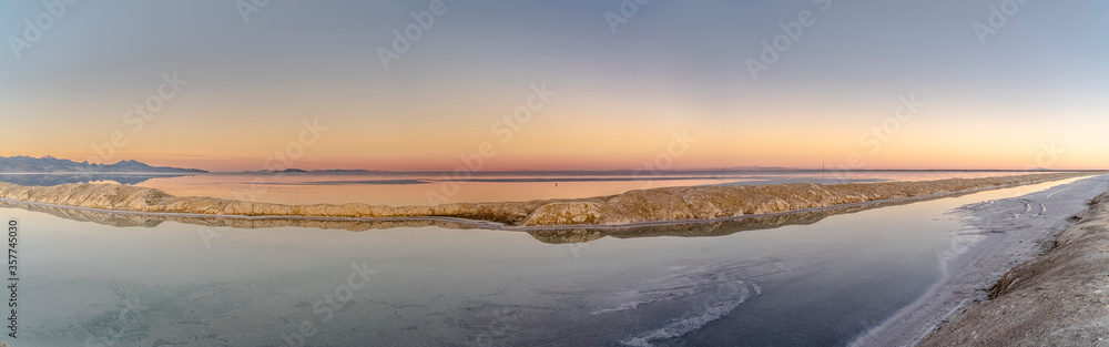 Panorama view of pans at the Bonnievale Salt Flats