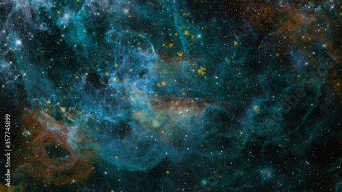 Fototapeta Naklejka Na Ścianę i Meble -  Blue space nebula. Elements of this image furnished by NASA