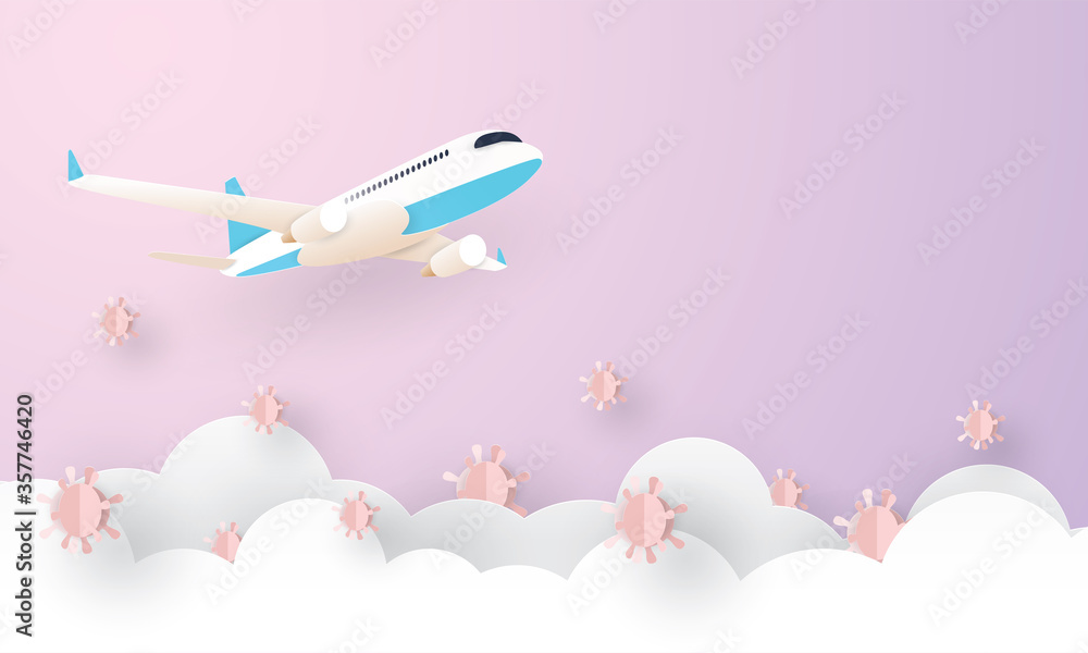 Naklejka premium Global pandemic spread with COVID-19 Travel tourism, Coronavirus Outbreak, Medical