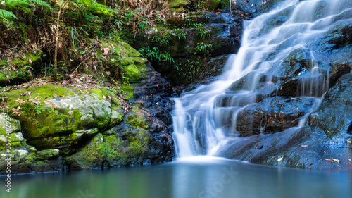 running waterfall in the forest