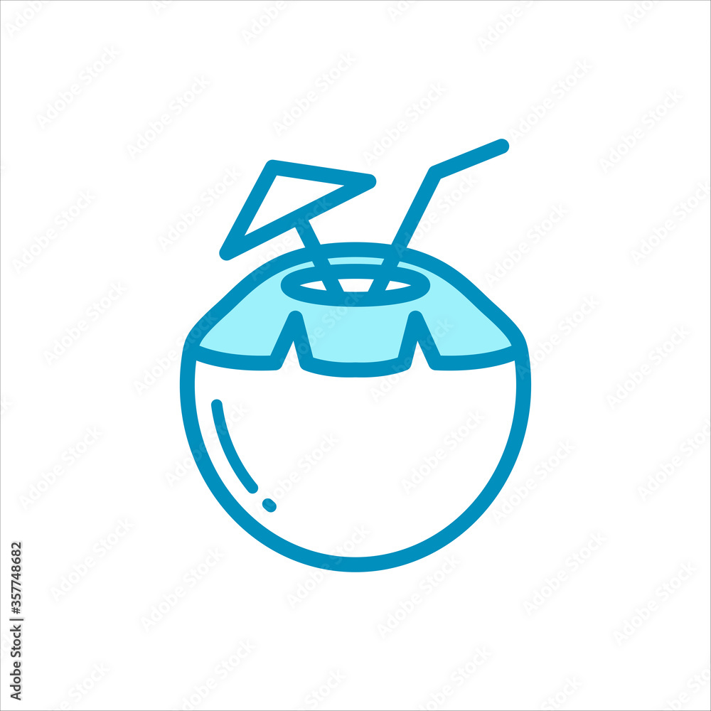 coconut drink - food and drink icon vector design template coconut drink - food and drink icon vector design template