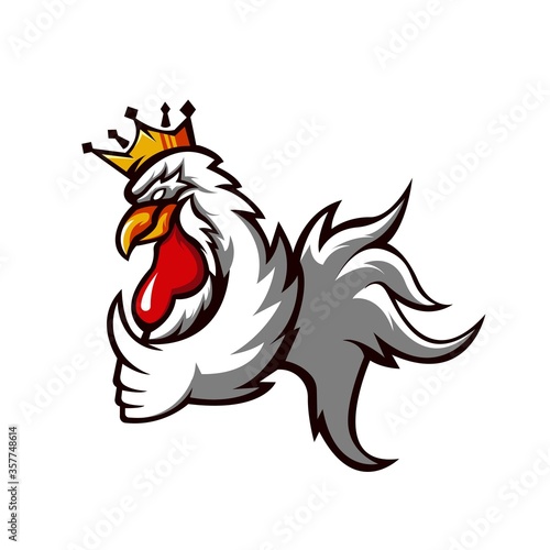 Wallpaper Mural King Rooster mascot logo design vector with modern illustration concept style for badge, emblem and t shirt printing. King Chicken illustration for sport and e-sport team. Torontodigital.ca