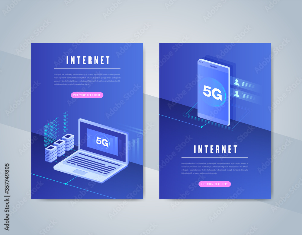 Fototapeta premium 5G network wireless internet Wi-fi connection. Smart city and communication network concept. High speed, broadband telecommunication. vector design.