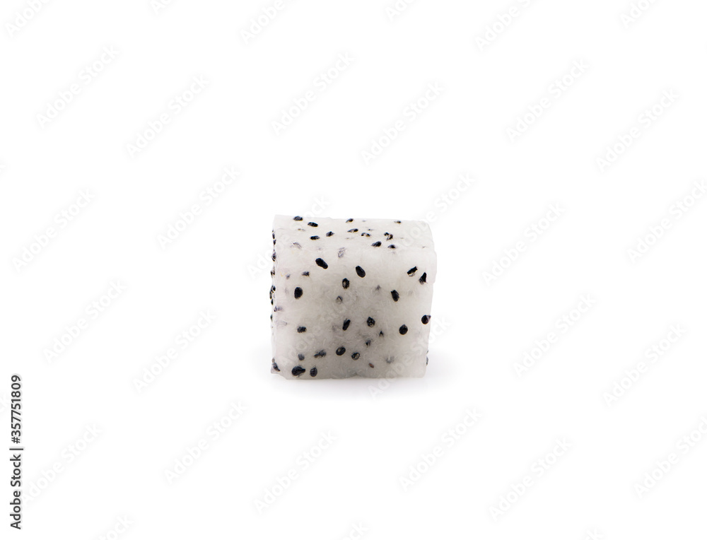 cube of pitaya or dragon fruit an isolated on white background cube of pitaya or dragon fruit an isolated on white background