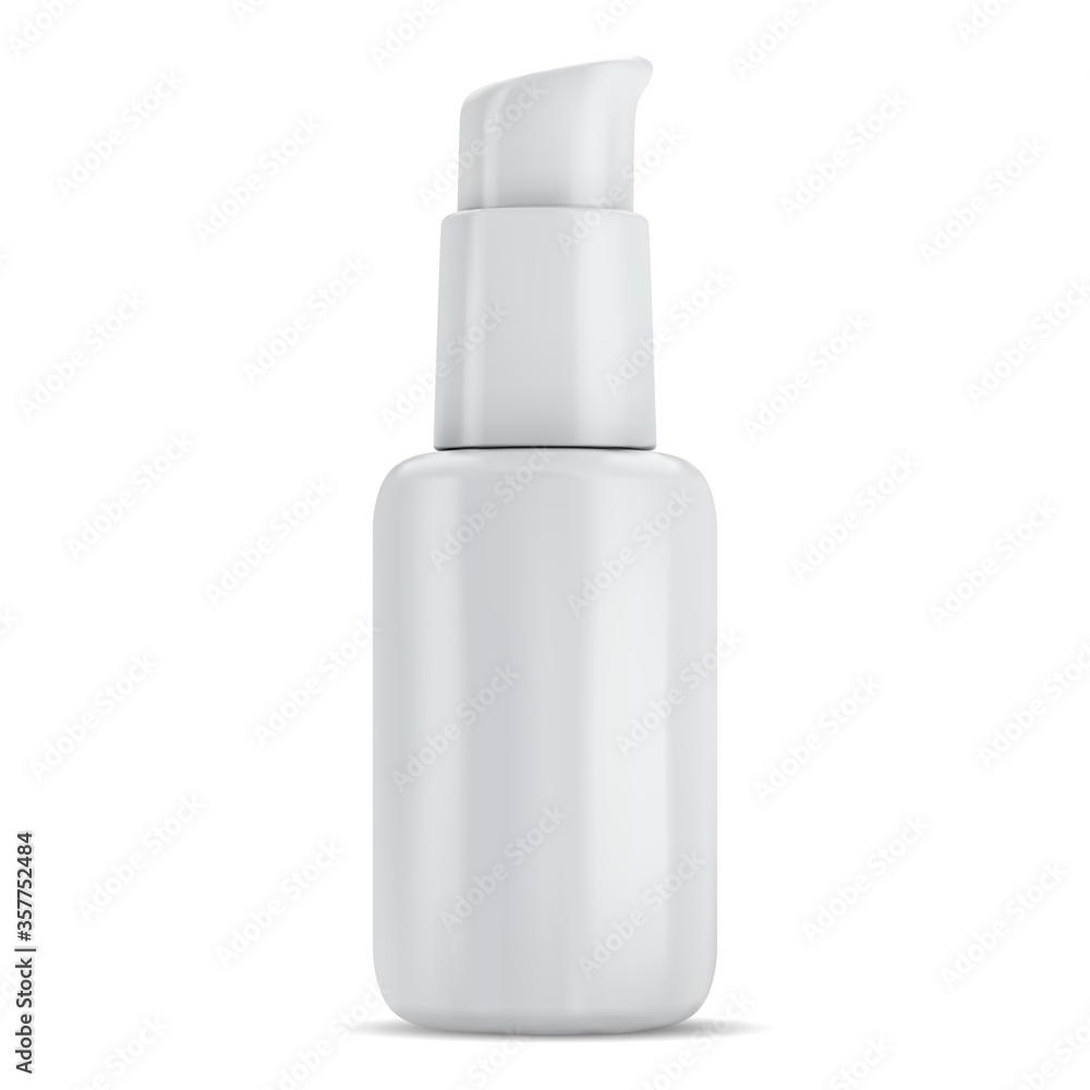 Lotion bottle. Pump dispenser cosmetic container mockup for shampoo. White packaging for hand moisturizer isolated on white background. Plastic tube blank for shower gel or hair wash Lotion bottle. Pump dispenser cosmetic container mockup for shampoo. White packaging for hand moisturizer isolated on white background. Plastic tube blank for shower gel or hair wash