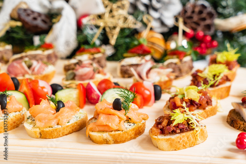 Christmas appetizers on the table