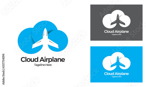 Cloud Airplane-travel logo design 