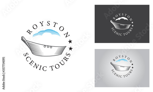 Boat logo design template-vintage sea ship labels.