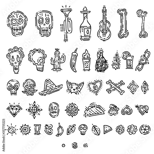 Day of the death handdrawn doodle element