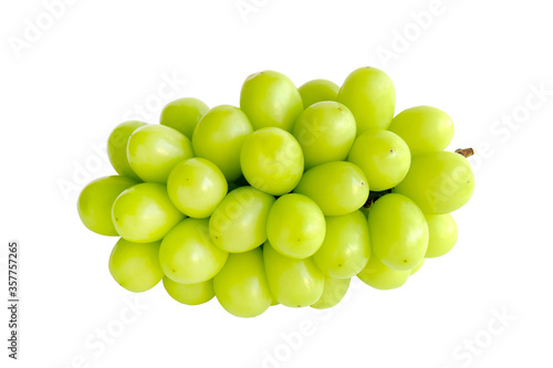 Beautiful bunch of green Shine Muscat grape isolated on white background