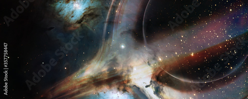 Fototapeta Naklejka Na Ścianę i Meble -  Supermassive black hole in the universe. Elements of image furnished by NASA