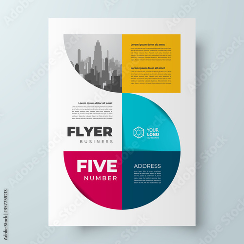 Flyer Five number theme design template cover