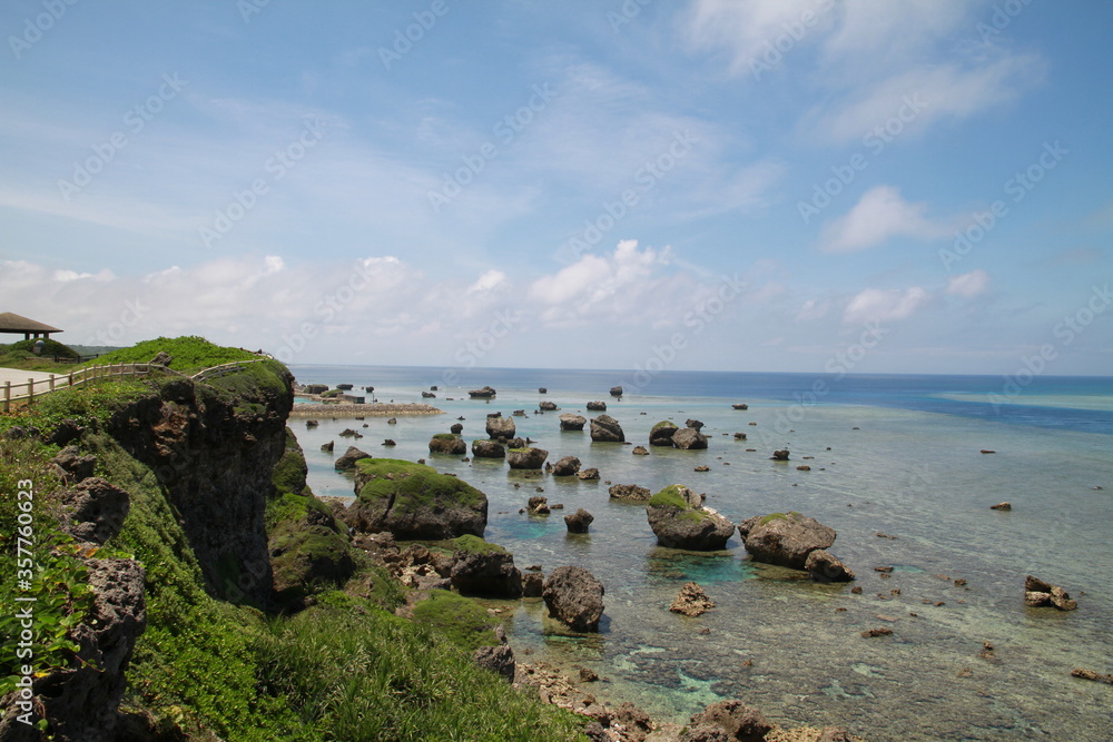 Obraz premium 宮古島(東平安名崎)の海-1