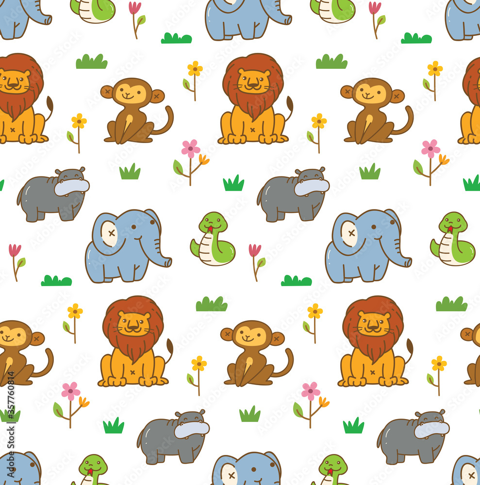 Cute animals seamless background Cute animals seamless background