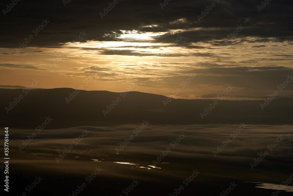 Ngorongoro Crater Tanzania Serengeti Africa Morning Landscape Scenery Scenic Sunrise