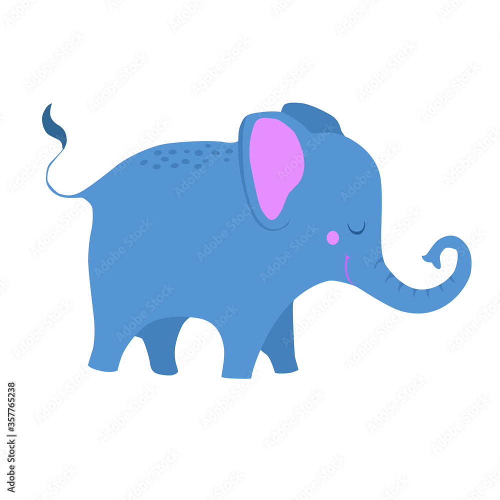 elephant vector isolated on white background, children's illustration elephant vector isolated on white background, children's illustration