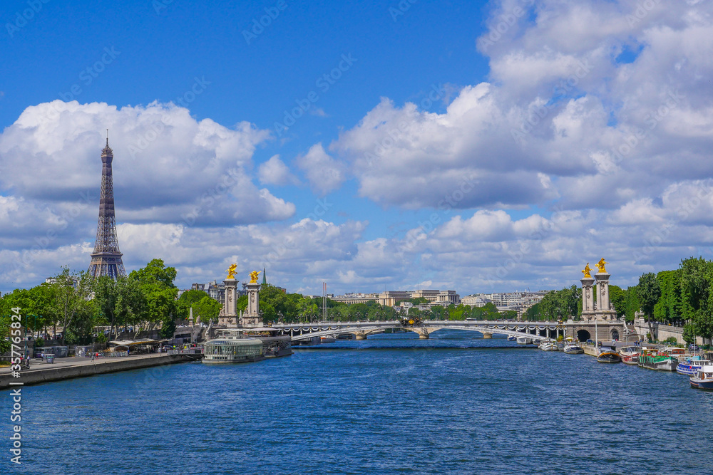 Eiffel Tower and Pont Alexandre III, Paris