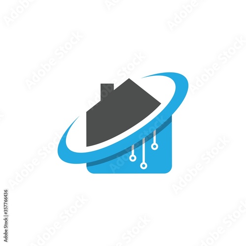 Modern smart house logo