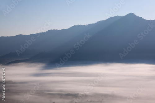 fog over the mountains and tropical forest