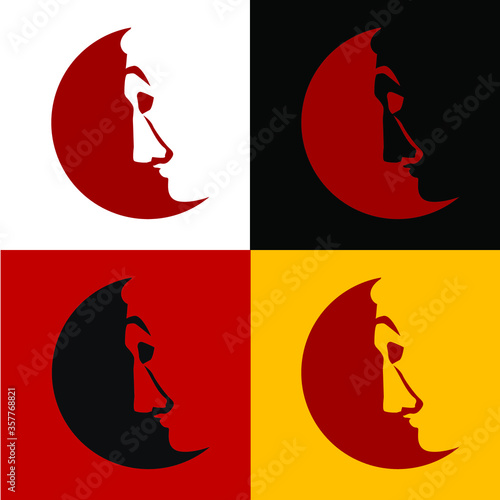 4 different Freedom Symbol abstract In silhouette in the moon nice put in tshirt and other merchandise