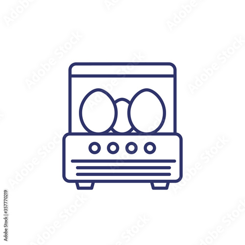 incubator and eggs line icon