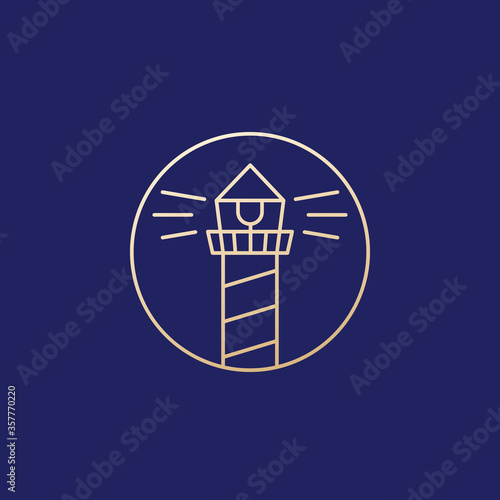 lighthouse icon, line logo design