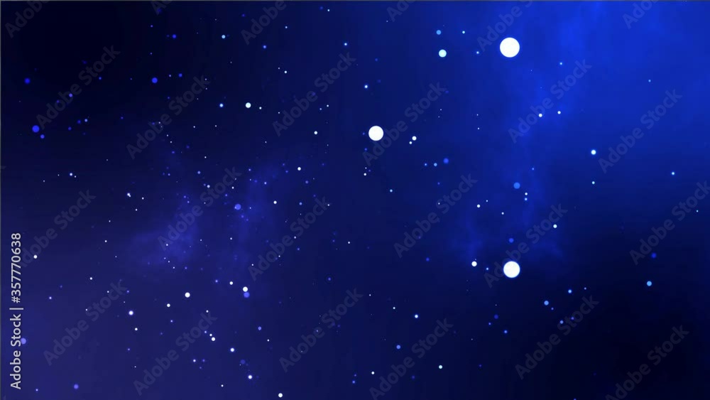 Abstract background - blue galaxy and starts animation. Space texture with animated particles, 4k video
