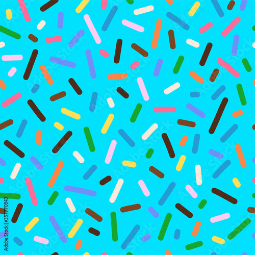Donuts blue icing seamless pattern, dessert decoration