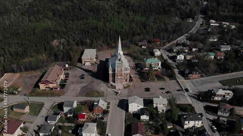 Sainte-Cecile du Bic And Le Bic Village In Bas Saint Laurent In Rimouski, Quebec, Canada.  - aerial drone photo