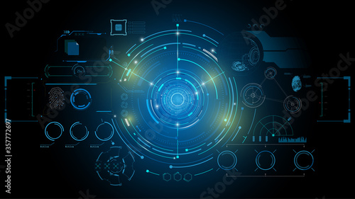 abstract big data A.I. services virtual HUD UI hologram technology innovative concept design background