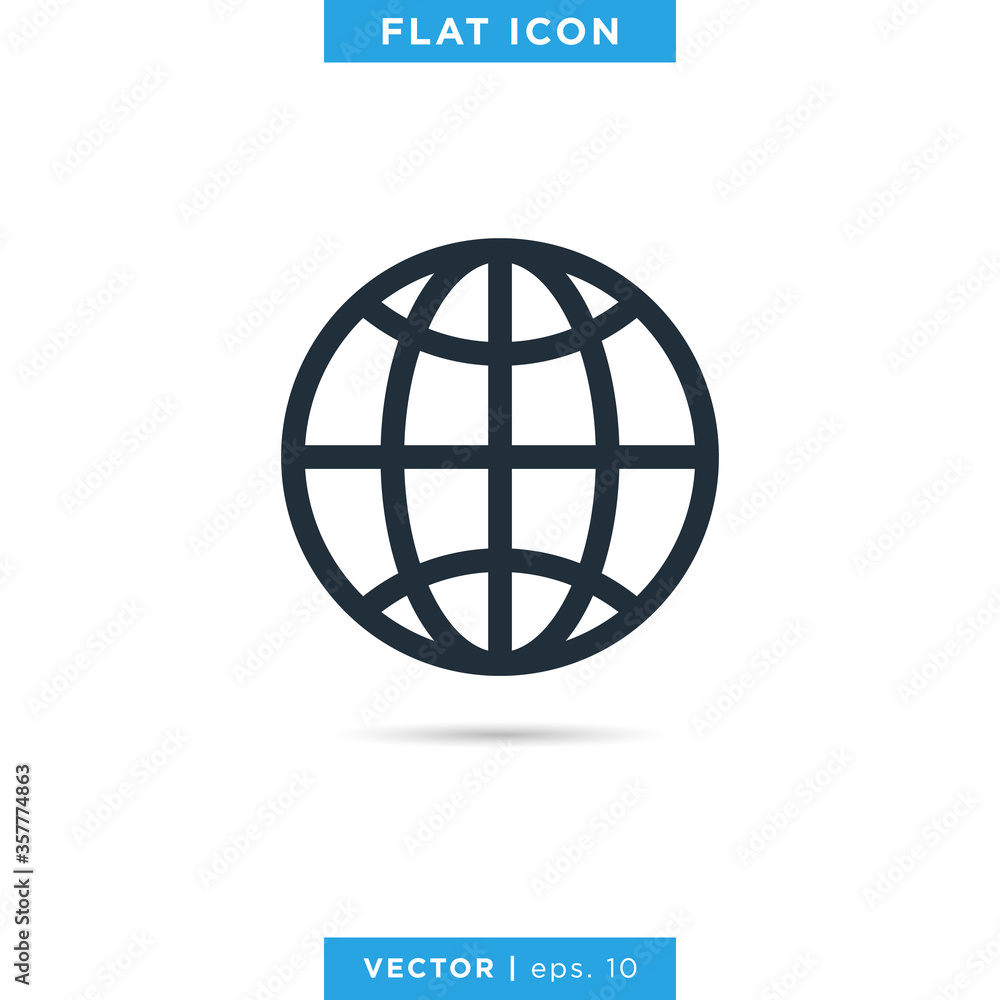 Globe, internet icon design template