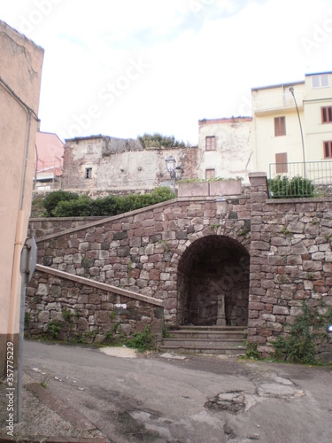 Old classic vintage building in vintage town in Sardinia  Italy  Bosa