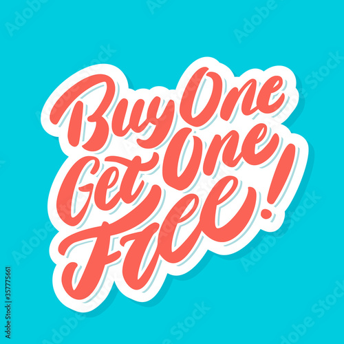 Buy one get one free. Vector icon.
